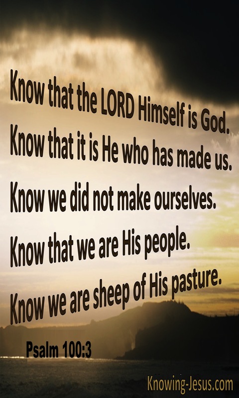 Psalm 100:3 Know That The Lord Is God (beige)